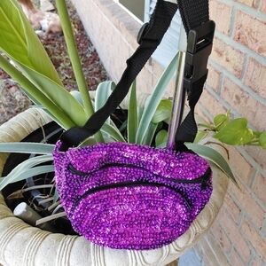 Cutest Sequin Purple Fanny Bag Waist Shoulder Bag